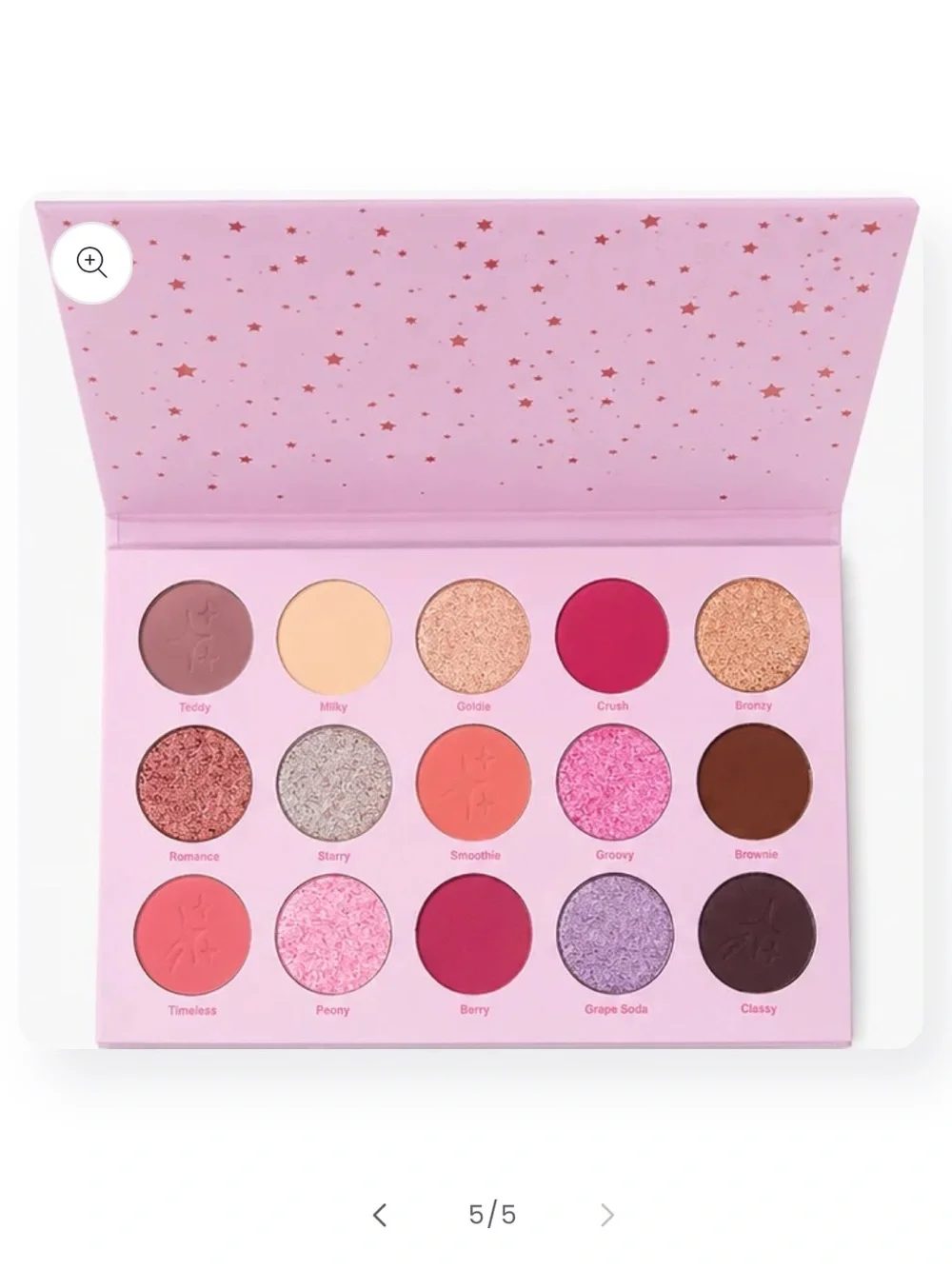 Pink 15-Color Eyeshadow Palette — Mixed Pinks & Neutrals